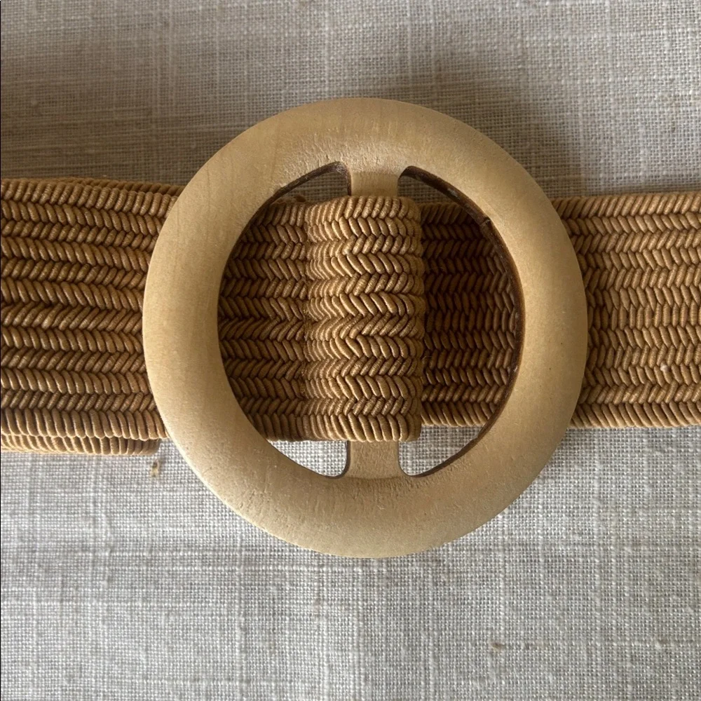 Plus Size Elastic Waist Belt with Round Buckle
